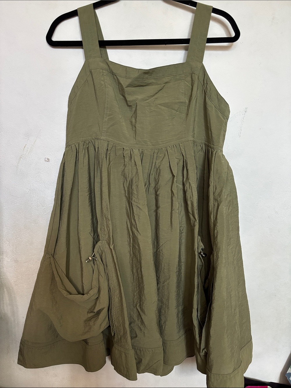 Olive Green Sleeveless A-Line Sundress
